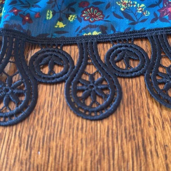 Anna Sui x Inc Womens Silk Blend Embroidered Bell Sleeve Whimsigoth Dress Medium - Picture 8 of 9